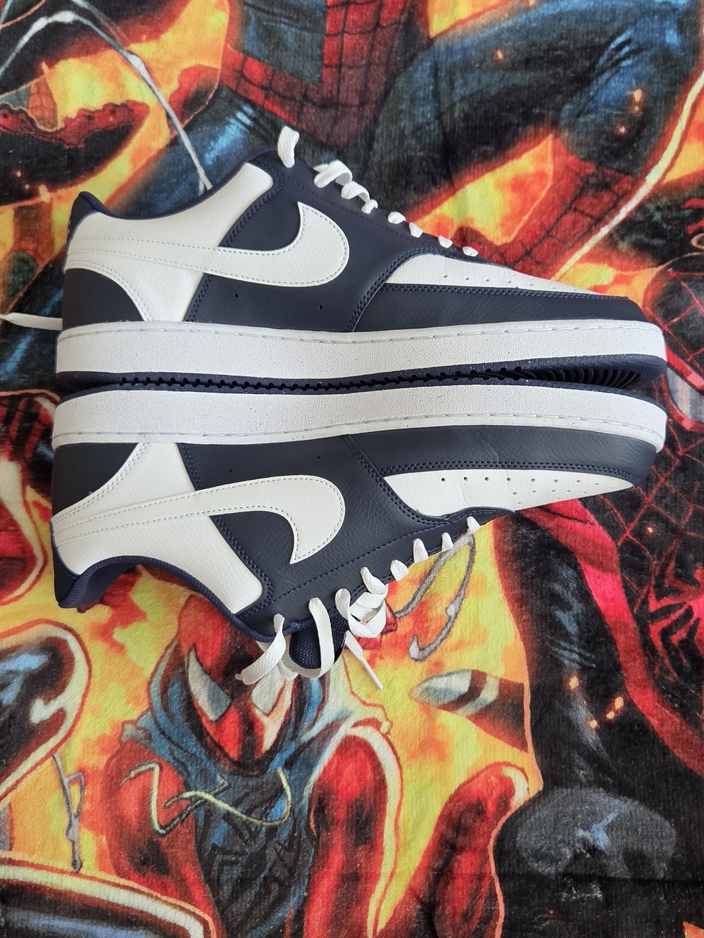 Nike Court Vision Lo Casual Athletic Sneaker Navy & White Mens Size 13